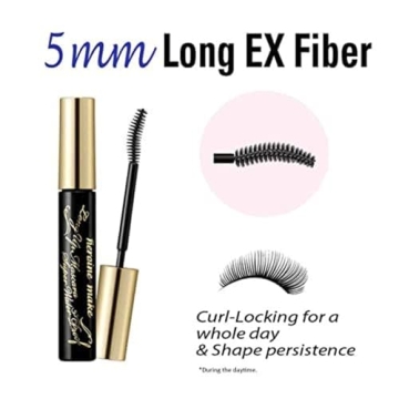 HEROINE MAKE by KISSME Long & Curl Up Waterproof Mascara Black, Lengthening & Volume Fiber Tubing Mascara Makeup, WP 01