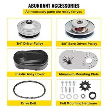 Mophorn Torque Converter CVT 2HP-7HP 3/4" Go Kart Clutch 212CC 30 Series Mini Bike 10T #40 41 Chain and 12T #35 Replacement Set TAV2 30-75 218353A Manco CVT Clutch Small Engine Drive Belt