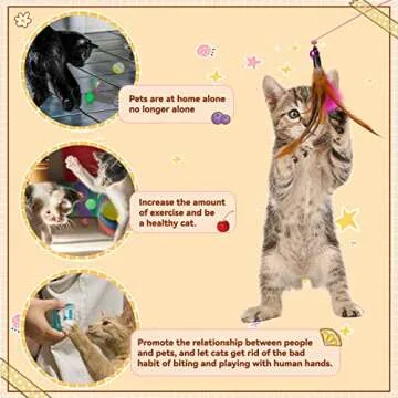 BWOGUE 22PCS Cat Toys Kitten Toys Set,Collapsible 3 Way Cat Tunnels for Indoor Cats,Interactive Cat Feather Toy Fluffy Mouse Tumbler Crinkle Balls Bells Spring Toys Set for Cat Kitty Puppy Rabbit