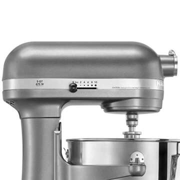 KitchenAid Professional Lift Mixer RKG25H0XMC, 5 Plus Bowl, Metallic Chrome, (Renewed)