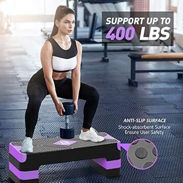GYMMAGE Aerobic Exercise Stepper - Adjustable Workout Platform for Home Cardio