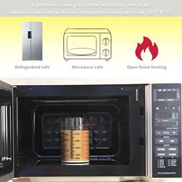 Ackers BORO3.3 Glass Measuring Cup-[Insulated handle | V-Shaped Spout]-Made of High Borosilicate Glass Measuring Cup for Kitchen or Restaurant, Easy to Read, 500 ML (16 Oz, 2 Cup)