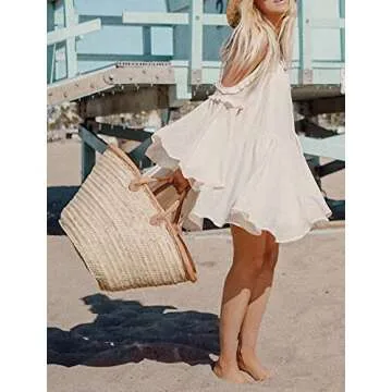 R.Vivimos Women's Casual Ruffles Dress for Spring