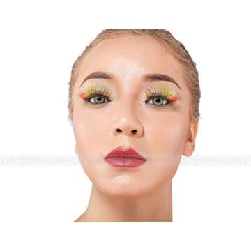 Rainbow Wing Costume Eye Lashes for Halloween & Cosplay