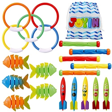 JOYIN 20 Pcs Diving Pool Toys Set for Kids Fun