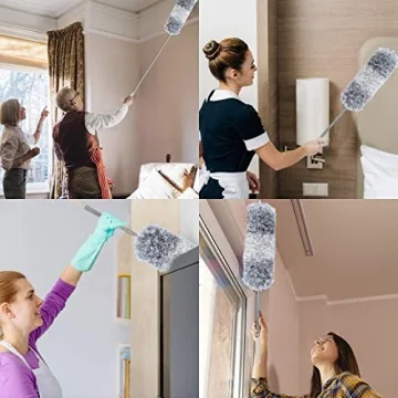 DELUX Extendable Microfiber Duster for Easy Cleaning