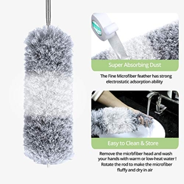 DELUX Extendable Microfiber Duster for Easy Cleaning