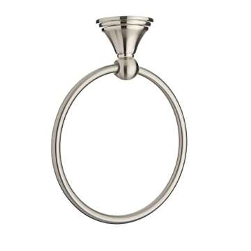 Amazon Basics Round AB-BR807-SN Modern Towel Ring, 6.3-inch Diameter, Satin Nickel