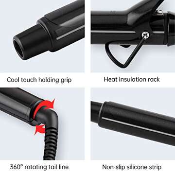 VAGARY Long Barrel Curling Iron with Digital Display