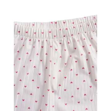 Verdusa Women's 2 Piece Button Front Short Sleeve Top and Short Sleepwear Pajama Sets White and Pink M