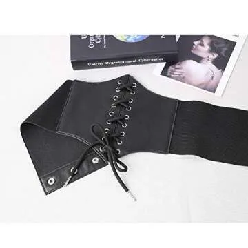 XZQTIVE Black Corset Waist Belt for Women 4.7inch Wide