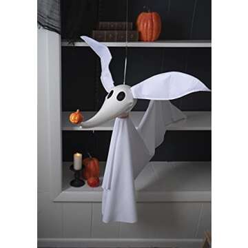 Disney The Nightmare Before Plastic Christmas Zero Full Size Poseable Hanging Character Decoration, ...