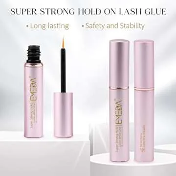 EMEDA False Eyelash Glue Super Strong Hold 24H Clear Glue Strong Hold Water Proof Formula No Irritation Latex Free Long Lasing Quick Dry Pegamento De Pestaas White Strip Eyelash Adhesive 5ml 0.17oz