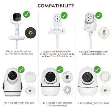 Baby Monitor Floor Stand Compatible with Infant Optics, Babysense, Nanit Pro, Owlet, Baby Ganibs, Bo...