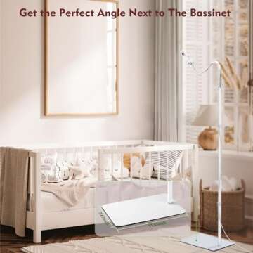 Baby Monitor Floor Stand Compatible with Infant Optics, Babysense, Nanit Pro, Owlet, Baby Ganibs, Bonoch, Adjustable Height from 37.4-68.8, Universal Baby Camera Stand Mount, Safety for Nursery