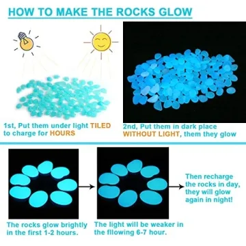 Glow in The Dark Garden Pebbles - 200 PCS