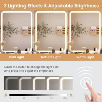 Tiptiper Large Vanity Desk with Smart Mirror and Charging Station for Makeup