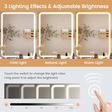 Tiptiper Large Vanity Desk with Smart Mirror and Charging Station for Makeup