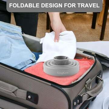 Collapsible Silicone Hair Dryer Diffuser - Travel and Easy Storage - Fit Most Hair Dryers with Nozzle Diameter D-1.575Inch to 1.968 Inch (4-5cm) - Gray