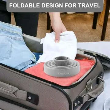 Collapsible Silicone Hair Dryer Diffuser - Travel and Easy Storage - Fit Most Hair Dryers with Nozzle Diameter D-1.575Inch to 1.968 Inch (4-5cm) - Gray