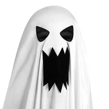 Kids Ghost Costume with Pumpkin Bag - Halloween Dress-Up