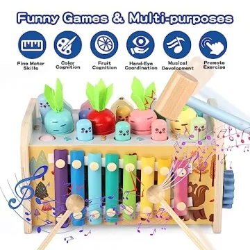 Lterfear 9 in 1 Montessori Pounding Toy for Toddlers