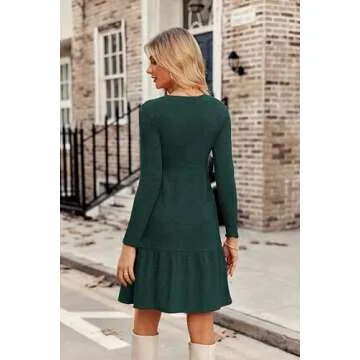 Zeagoo Women's Long Sleeve Fall Dress with Pockets - 2024