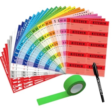 Large Color-Coded Moving Labels for Boxes, 450 Stickers for Home Moving Supplies with Removable Tape...