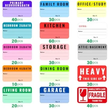 Large Color-Coded Moving Labels for Easy Organizing