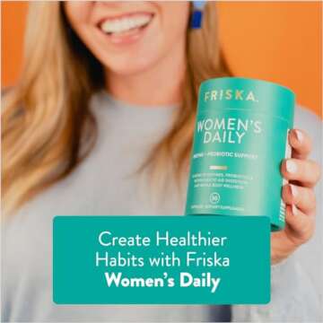FRISKA Women’s Daily Digestive Enzyme and Probiotics Supplement, Advanced Natural Support for Fema...