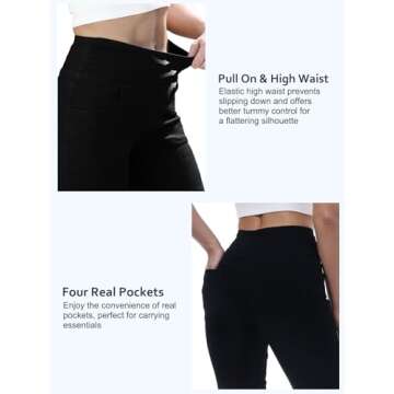 Chasehot Pull on Skinny Jeans for Women, Stretchy High Waisted Leggings Trendy Tummy Control Demin Jegging with Pockets