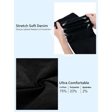 Chasehot Pull on Skinny Jeans for Women, Stretchy High Waisted Leggings Trendy Tummy Control Demin Jegging with Pockets