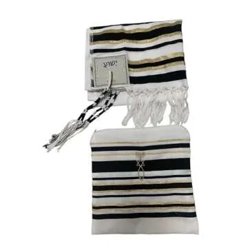 New Covenant Prayer Shawl, English/Hebrew Design (Black)