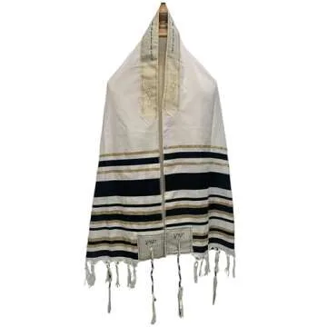 New Covenant Prayer Shawl, English/Hebrew Design (Black)