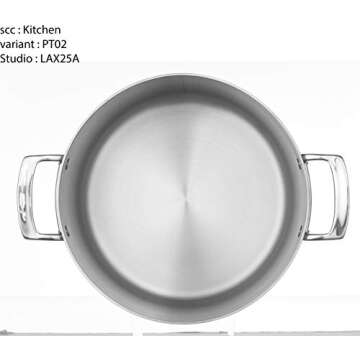 Viking Culinary 3-Ply Stainless Steel Stock Pot, 12 Quart, Includes Metal Lid, Dishwasher, Oven Safe, Works on All Cooktops including Induction