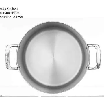 Viking Culinary 3-Ply Stainless Steel Stock Pot, 12 Quart, Includes Metal Lid, Dishwasher, Oven Safe, Works on All Cooktops including Induction