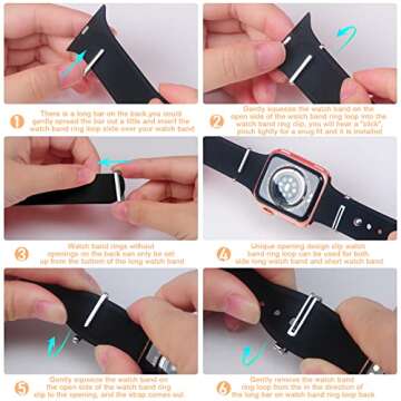 Idealiveny Metal-Decorative-Rings-Loops Compatible for Iwatch 38mm 40mm 42mm 44mm Sparkles Jewelry-Accessories-Charms for Watch Band Series 6/5/4/3/2/1 Bling Watch Band Charm (butterfly set)