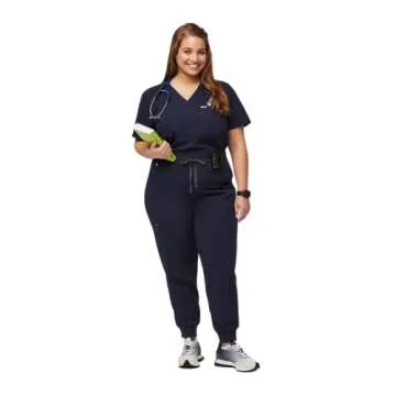 FIGS Zamora High Waisted Jogger Style Scrub Pants for Women - Navy, Regular M