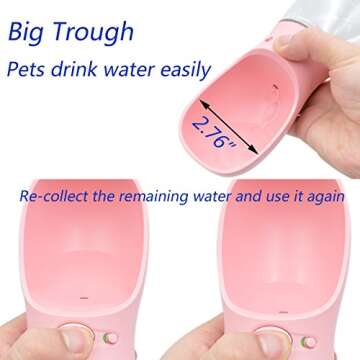 ANREONER Portable Dog Water Bottle - Eco-Friendly, Leak-Proof 12oz Capacity for Small Pets, Perfect ...