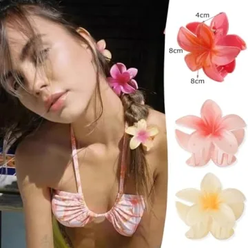 Colorful Flower Hair Clips Pack for Women - 6 Stylish Clips