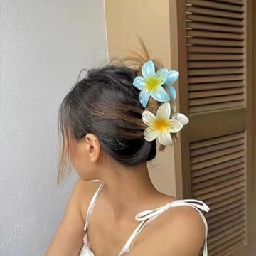 Colorful Flower Hair Clips Pack for Women - 6 Stylish Clips