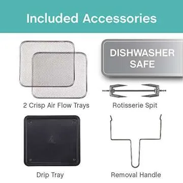 West Bend AFWB12BK13 Electric Air Fryer Oven, Countertop Air Fryer Rotisserie Combo with 10 Digital Quick Menu Presets, 1700 W, 12.6 Qt, Black