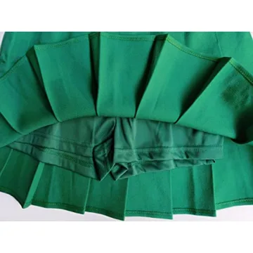 TONCHENGSD High Waist Pleated Mini Skirt with Built-in Shorts