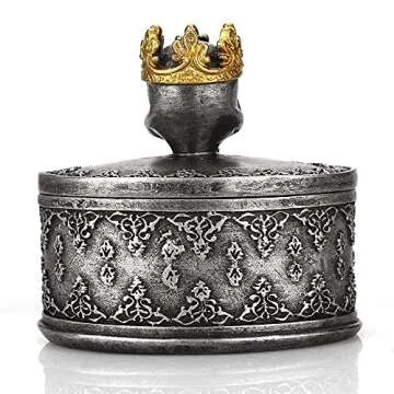 TBWHL Skeleton Head Jewelry Box Jewelry Holder Organizer Halloween Decorations Home Skull Decor Black