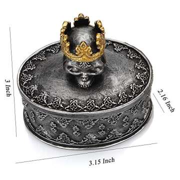 TBWHL Skeleton Head Jewelry Box Jewelry Holder Organizer Halloween Decorations Home Skull Decor Black