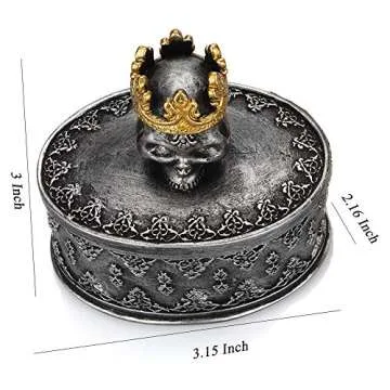 TBWHL Skeleton Head Jewelry Box Jewelry Holder Organizer Halloween Decorations Home Skull Decor Black