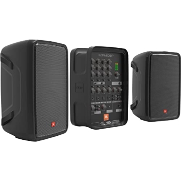 JBL EON208P Portable PA System Bundle with Stand Mic Cables