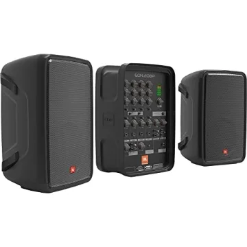 JBL EON208P Portable PA System Bundle with Stand Mic Cables