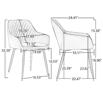 Stylish ENJAOUSLF Velvet Dining Chairs Set for Modern Homes