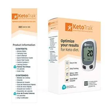 KetoTrak Blood Ketone Testing Kit, 1 Meter, 10 Ketone Strips, 1 Lancing Device, 10 Lancets, Optimize Your Result for Keto Diet by KetoTrak